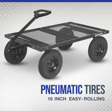 Strongway Steel Cart | 1,500-Lb. Capacity | 52-In. X 34.7-In. X 30.5-In. | 16-In. Pneumatic Tire (107090)