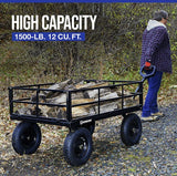 Strongway Steel Cart | 1,500-Lb. Capacity | 52-In. X 34.7-In. X 30.5-In. | 16-In. Pneumatic Tire (107090)