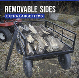 Strongway Steel Cart | 1,500-Lb. Capacity | 52-In. X 34.7-In. X 30.5-In. | 16-In. Pneumatic Tire (107090)