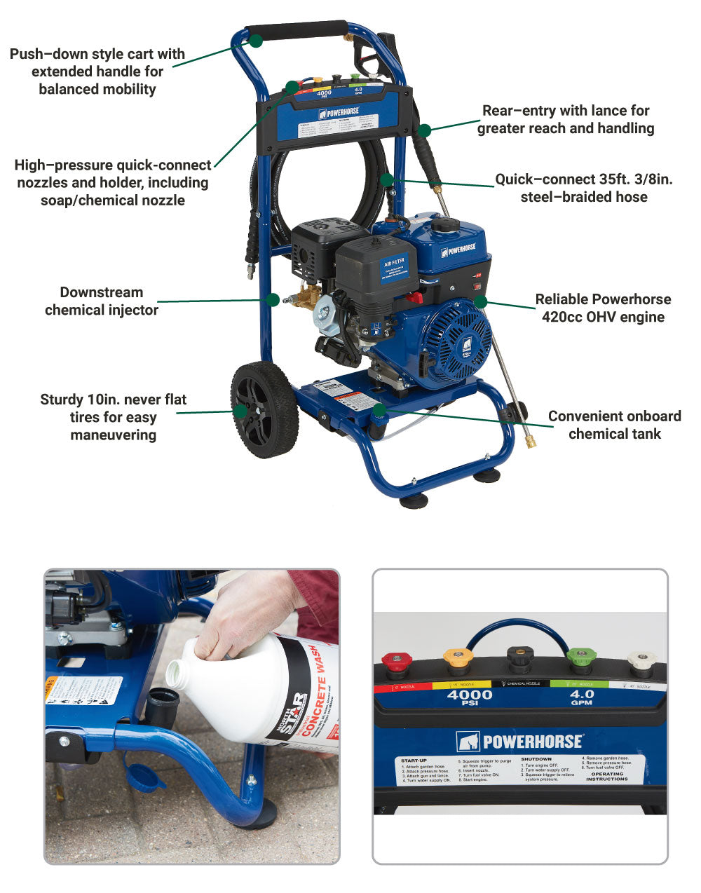 BMP Recoil Starter Assembly For Powerhorse 1574200 4000 PSI Pressure Washer 2 thumbnail image