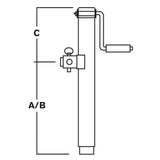 (44074.ULT) Ultra-Tow Sidewind Square Tube-Mount Jack | 3000-Lb. Lift Cap