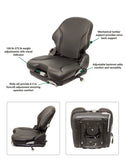 Uni Pro | KM 136 Seat with Air Suspension | Black Fabric (7776.KMM)