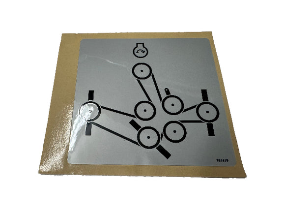 (781419) DECAL, BELT ROUTING, FS GRAY DECAL