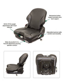 Uni Pro | KM 136 Seat with Air Suspension | Black Vinyl (7916.KMM)