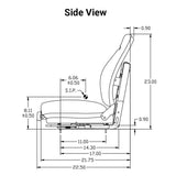 Uni Pro | KM 336 Seat with Mechanical Suspension | Black Vinyl (7939.KMM)