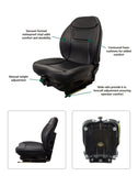 Uni Pro | KM 336 Seat with Mechanical Suspension | Black Vinyl (7939.KMM)