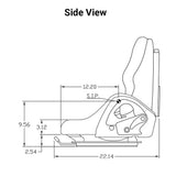 Uni Pro | KM 52 Forklift Seat | Komatsu, Mitsubishi, Nissan, Toyota | Black Vinyl (8001.KMM)
