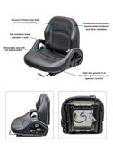 Uni Pro | KM 52 Forklift Seat | Komatsu, Mitsubishi, Nissan, Toyota | Black Vinyl (8001.KMM)
