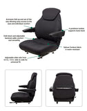 Uni Pro | KM 440 Seat Assembly with Armrests | Black Cordura Fabric (8014.KMM)