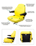 Uni Pro | KM 441 Seat Assembly with Armrests | Yellow Vinyl (8209.KMM)