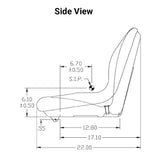 Uni Pro | KM 133 Bucket Seat with Hinge | John Deere Mower or Utility Tractor | Yellow Vinyl (8281.KMM)