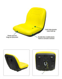 Uni Pro | KM 133 Bucket Seat with Hinge | John Deere Mower or Utility Tractor | Yellow Vinyl (8281.KMM)