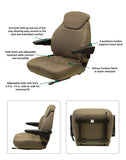 Uni Pro | KM 440 Seat Assembly with Armrests | Brown Cordura Fabric (8283.KMM)