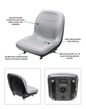 Uni Pro | KM 128 Bucket Seat with Slide Rails | Gray Vinyl (8642.KMM)