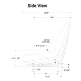 Uni Pro | KM 128 Bucket Seat with Slide Rails | Black Vinyl (8643.KMM)