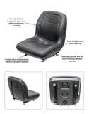 Uni Pro | KM 128 Bucket Seat with Slide Rails | Black Vinyl (8643.KMM)