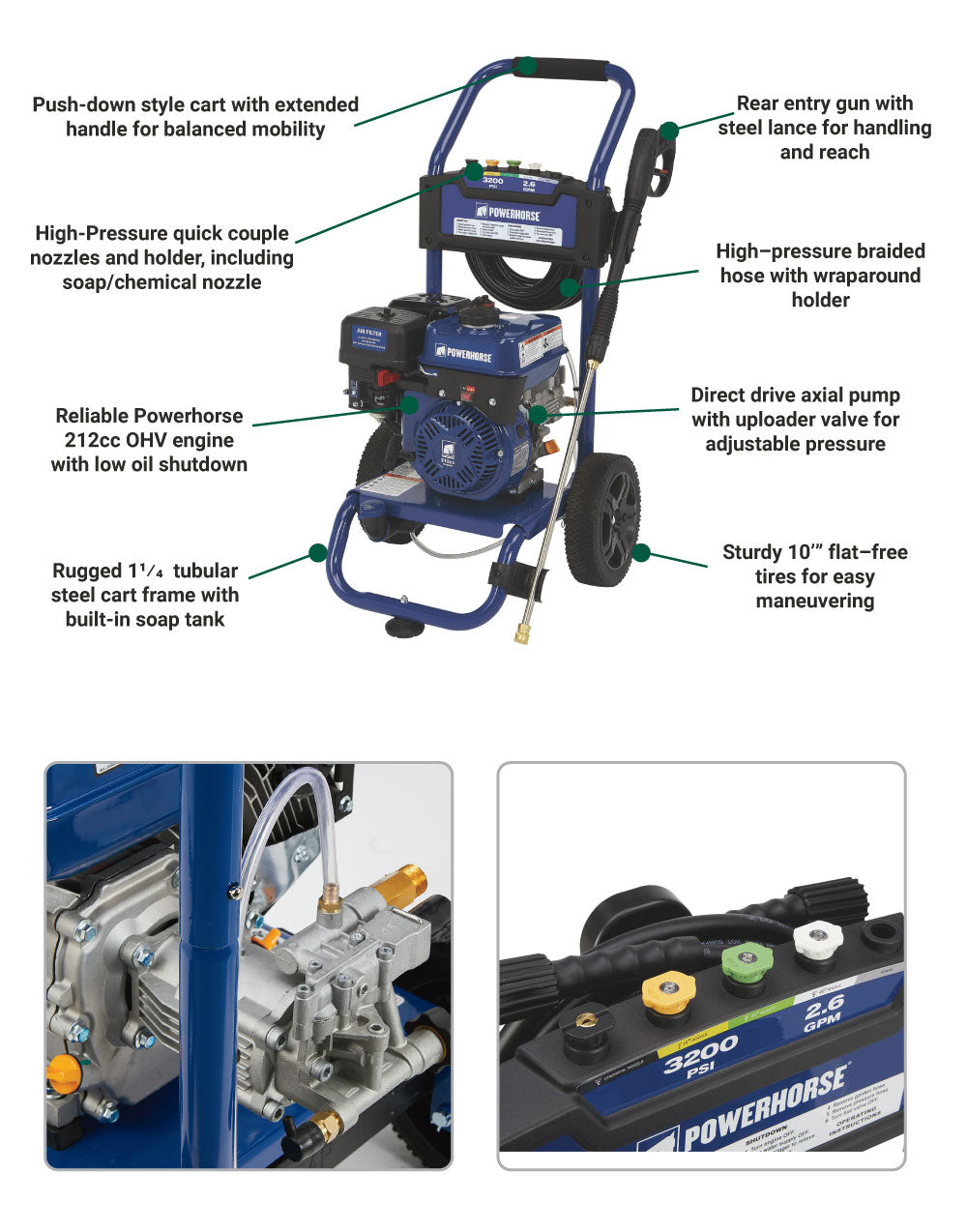Powerhorse 212cc Pressure Washer – 3000 psi – 2.6 GPM – Foards