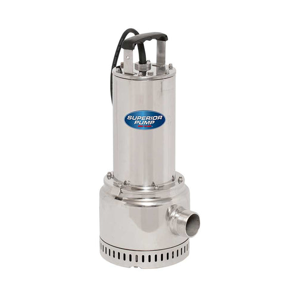 Superior Utility Pump | 1 HP | Stainless Steel | 1-1/2-In. NPT | 5898 GPH (91197)