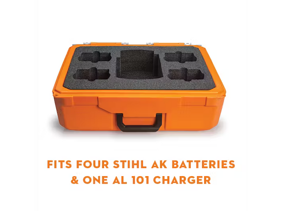 Stihl | Battery Case Inserts | Case with insert holds (1) AL 101 charger & (4) AK batteries (7010 871 0029)