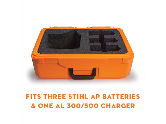 Stihl | Battery Case Inserts | Case with insert holds (1) AL 300 or AL 500 charger & (3) AP batteries (7010 871 0028)