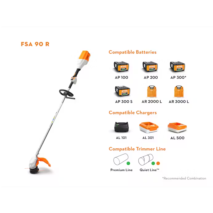 Stihl | FSA 90 R Battery Trimmer | Loop Handle | w/ AP 300 S