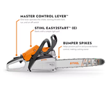Stihl | MS 172 C-E Gas Chainsaw | 16 in. Bar with STIHL PICCO™ Micro™ 3/8" pitch 0.043" gauge 55 drive links (61 PMM3 55) (1148 200 0213 US)