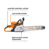 Stihl | MS 250 Gas Chainsaw | 18 in Bar with STIHL RAPID™ Micro™ 0.325" pitch 0.050" gauge 68 drive links (23 RM3 68) (1123 200 0881 US)