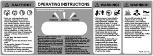 (410-175) Decal, Operating Instructions