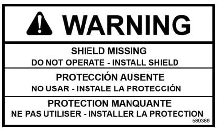 (580386) DECAL SHIELD WARNING KINETIC