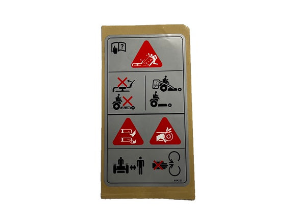 (604221) DECAL, DANGER / CHUTE, DECK DANGERS / DISCHARGE