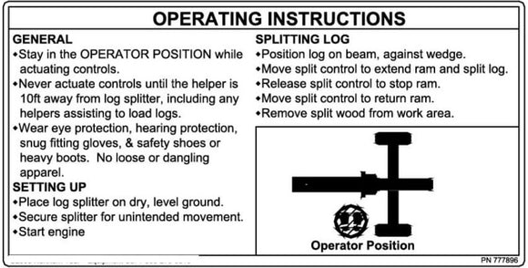 (777896) Operation Instructions