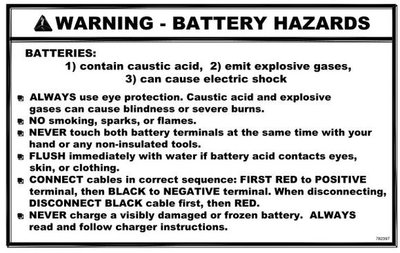 (782397) DECAL,BATTERY WARNING-PW