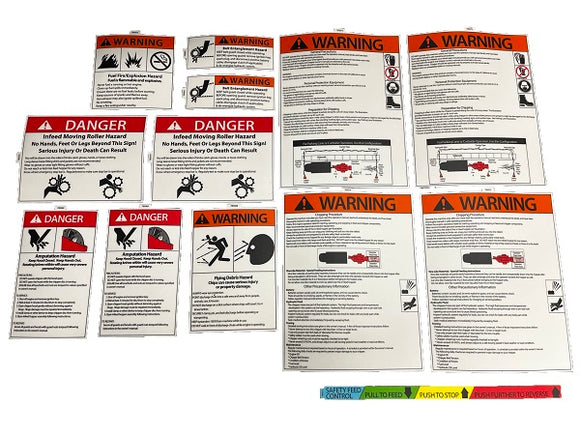 (785180) DECAL SET, CHIPPER WARNINGS