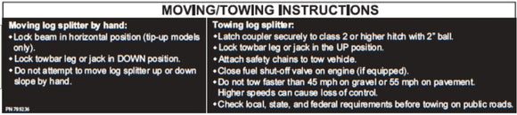 (789236) Decal, moving/towing -Dosko