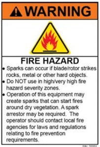 (ZS001) Fire/Spark Hazard Safety Decal